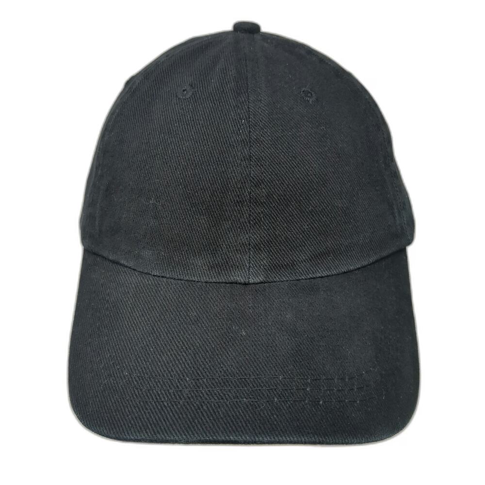 Apollo Baseball Cap Black One Size Slideback Strap Unstructured Blank Plain Hat